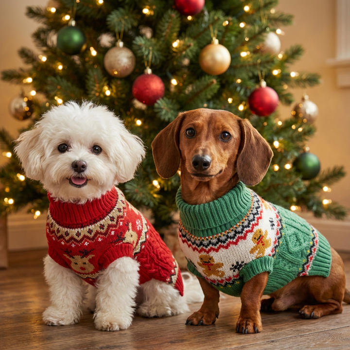 Hunde Weihnachtspullover