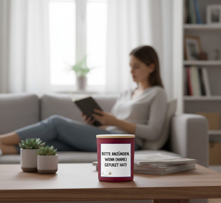 Furz Kerze personalisierbar