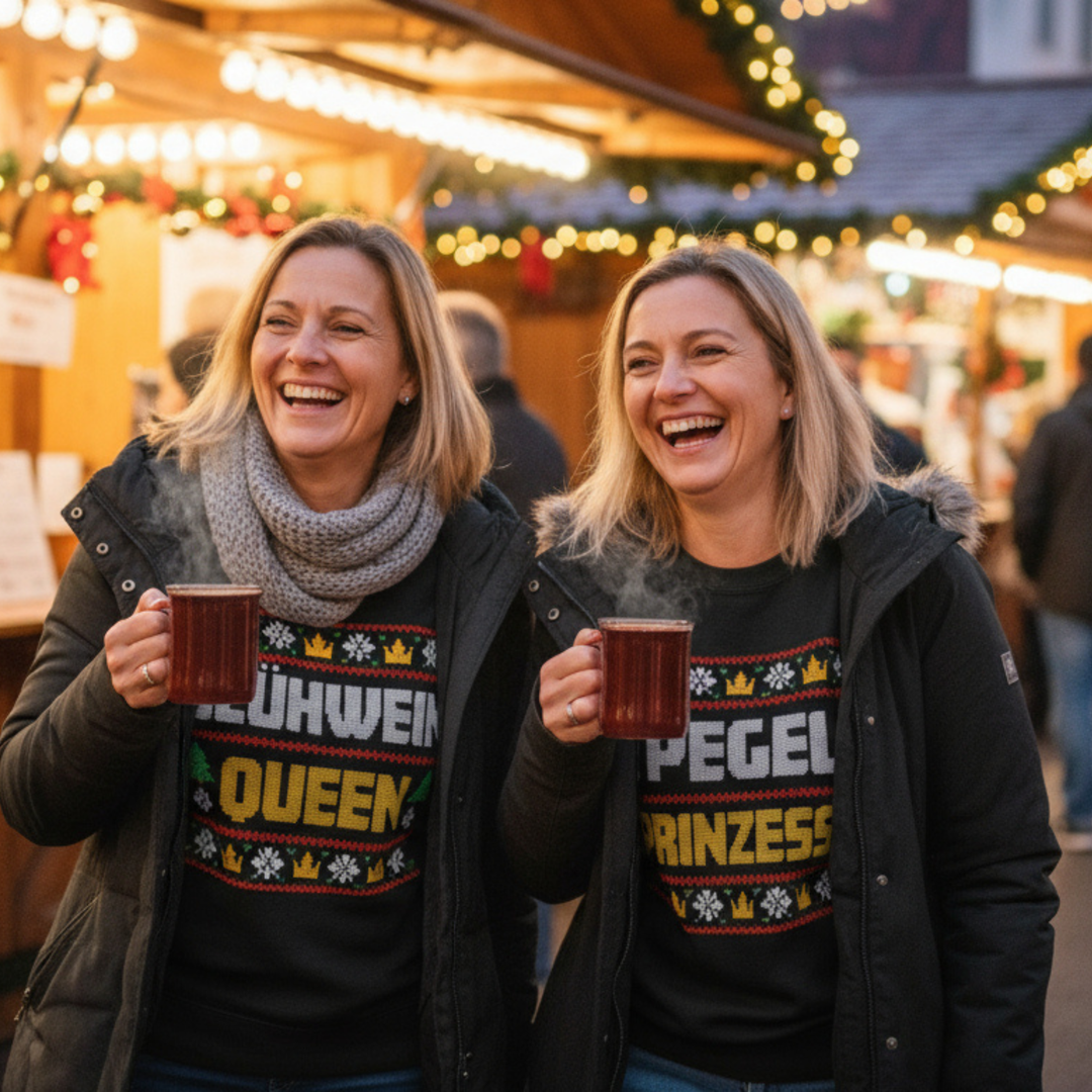 Pegel Prinzessin & Glühwein Queen- Weihnachten Sweatshirt Bundle